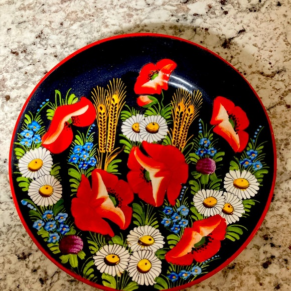 COPY - Vintage Czech Chodovia Floral Plate bohemian hand painted folk ware wall… - Picture 1 of 2